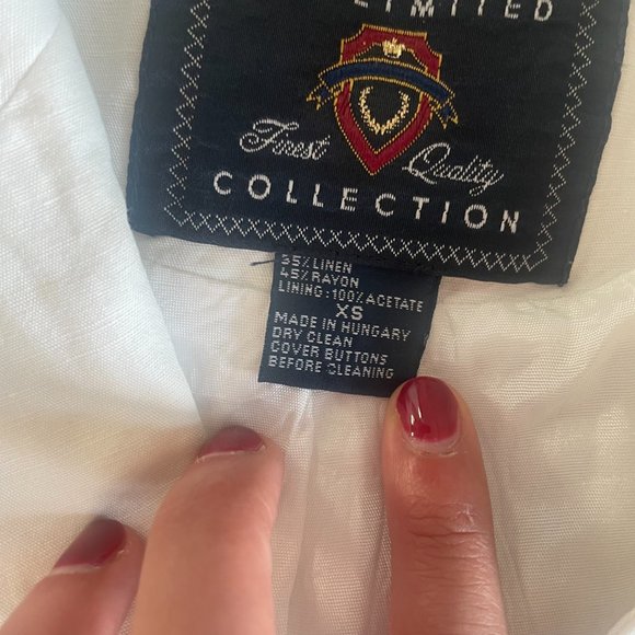 The Limited Collection Vintage White Linen Sleeveless Blazer Vest Y2K 90s XS - Picture 5 of 12